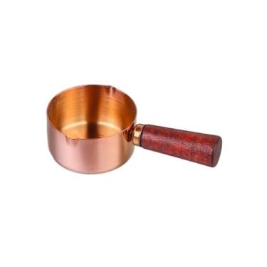 Imagem de Copo para molho de bife com alça, molho de salada de tomate, cabo de madeira, copo de molho ocidental de aço inoxidável, jarra de leite (pequena)