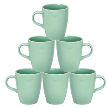 Imagem de Kit de 6 Canecas de Porcelana 230ml – Ideal para Café, Chá, Cantinho do Café, Recepções e Presente (6 Tifani)