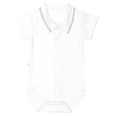 Imagem de Body Bebê Menino Gola Polo Branco Detalhe Marinho Fofinho-Masculino
