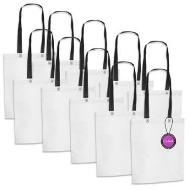 Imagem de Kit 10x Sacola Ecobag em TNT Premium 33x39cm Termo Selado Sisco TopGet-Unissex