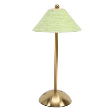 Imagem de Dpofirs Abajur de Mesa Boho Rattan, Luzes de Leitura Recarregáveis ​​LED Luz Noturna, Abajures de Cabeceira Com Controle de Toque de 3 Cores para Mesa de Cabeceira, Quarto, Sala de (Verde)