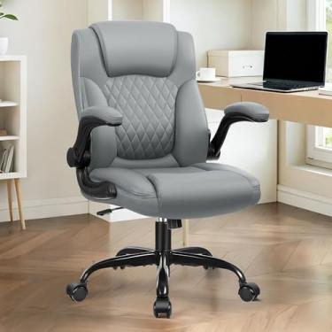 Imagem de Cadeira de escritório, cadeira de escritório executiva, de couro, ergonômica, com rodas, cadeira de trabalho