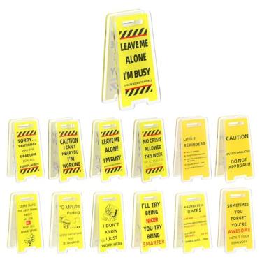 Imagem de Pacote com 12 clipes engraçados de suporte de anotações, mini porta-mensagens de acrílico, placa superestimulada, mesa hilária, placa de aviso, decoração engraçada de escritório para colegas de