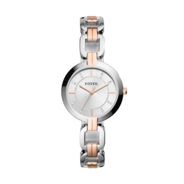 Imagem de Fossil Relógio feminino de quartzo de aço inoxidável Kerrigan, Prata/rosa,