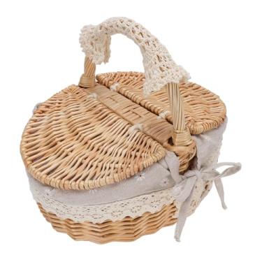 Imagem de RiToEasysports Cesta de Piquenique Portátil, Solução de Armazenamento de Vime Com Inserção Removível, Perfeita para Reuniões Ao Ar Livre e Armazenamento de Cozinha (Margarida)