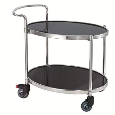 Imagem de Carrinho de armazenamento de carrinho para carrinho de 2 níveis, carrinho de bebidas, carrinho de servir de cozinha, prateleiras de armazenamento de alta capacidade com roda, carrinho de chá, carrinho