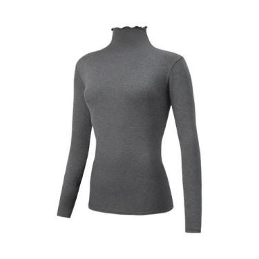 Imagem de Camiseta Feminina De Gola Alta Quente Para Outono Inverno, Elegante, V