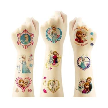 Imagem de Adesivos De Tatuagem Frozen Princess Elsa Anna, 20 Peças, Desenhos Ani
