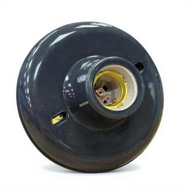 Imagem de Plafon Preto 113 Com Soquete E-27 De Porcelana