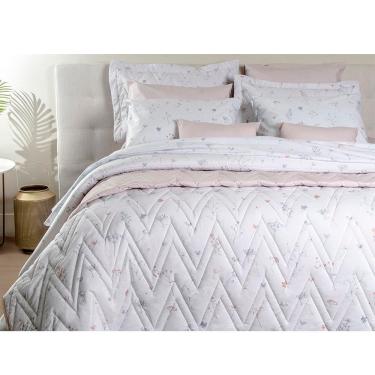 Imagem de Jogo de Cama Duplo Queen 4 Peças Percal 180 Fios Verani Sonhare Prata