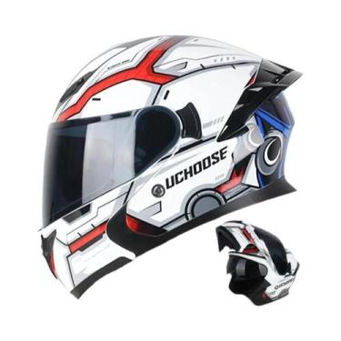 Imagem de Capacete De Motocicleta Unissex Com Proteção Total Para O Rosto, Uchoo