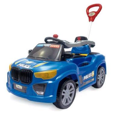 Imagem de Carro De Passeio Infantil Com Empurrador E Pedal Police Azul Maral