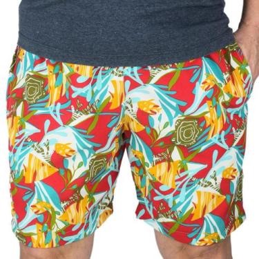 Imagem de Short Estampado Tactel Elastano Extra Grande Plus Size floral - Butu B