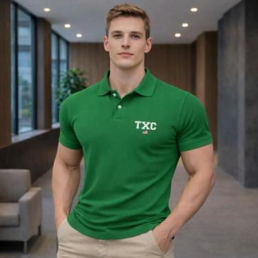 Imagem de Camiseta Gola Polo Masculina Camisa Texas Txc Farm Cores, Verde, GG