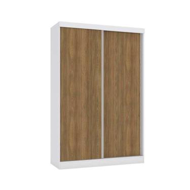 Imagem de Guarda Roupa Solteiro 2 Portas De Correr E 2 Gavetas N571 Branco-nogueira - Kappesberg