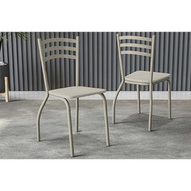 Imagem de Cadeira Sala De Jantar Portugal 2c007nk Aço Kit 2 Uni Niquel-nude 16 - Kappesberg