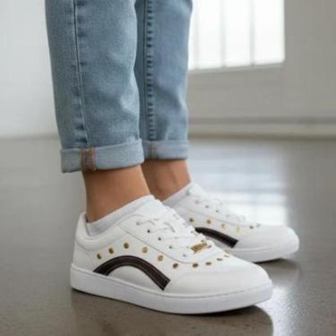 Imagem de Tênis Vizzano Casual Original Detalhes Estiloso - Branco-Feminino