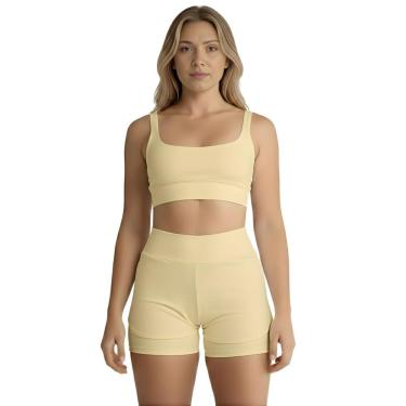 Imagem de Conjunto de Short Duplo Fitness Academia Treino Feminino-Feminino