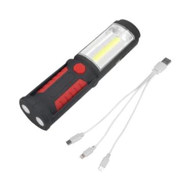 Imagem de 90 graus Lanterna LED COB Rotativa À Prova d'Água Com Carregamento USB