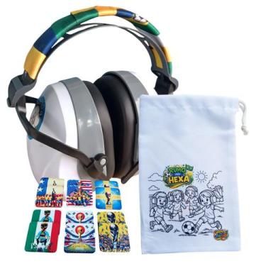 Imagem de Abafador 26 DB Torcedor Autista Copa com jogo da memória Brasil Pentac