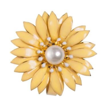 Imagem de 4 Anéis para Guardanapos Floratta 4cm x 4cm Amarelo Zamac - Wolff