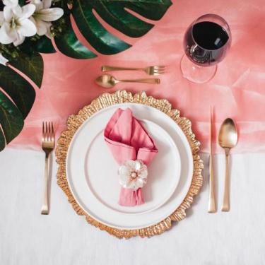 Imagem de 4 Anéis para Guardanapos Wolff Flor de Plástico 6cm x 7cm