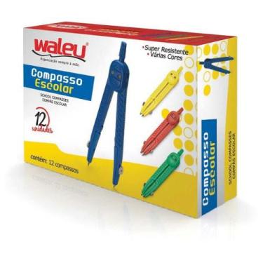 Imagem de Compasso Escolar Plástico 12 unid. Sortidos - Waleu