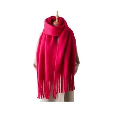 Imagem de Cachecol De Inverno Feminino Em Cashmere, Quente E Macio, Cobertor Pas