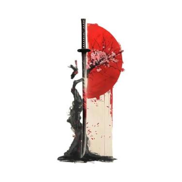 Imagem de Pôster De Arte Japonesa Samurai Geisha Bonsai Torii Gate Sakura Para D