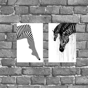 Imagem de Kit 2 Placas Decorativas Deu Zebra 18x27cm