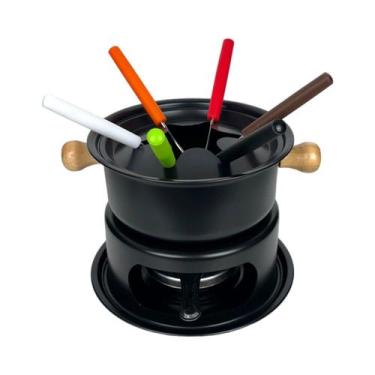 Imagem de Conjunto Aparelho De Fondue Chocolate Queijo 13Pçs - Preto - Fratelli,