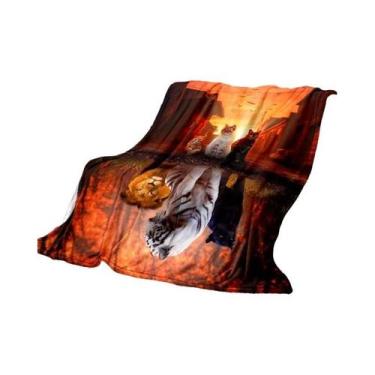 Imagem de Manta Sherpa Super Macia 3D Com Estampa De Tigre Para Primavera E Outo