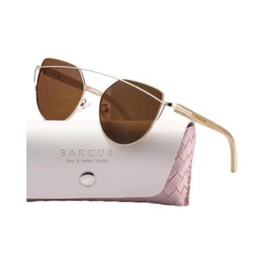 Imagem de Óculos De Sol Minimalistas BARCUR Com Armação Oval Em Aço Inoxidável, 