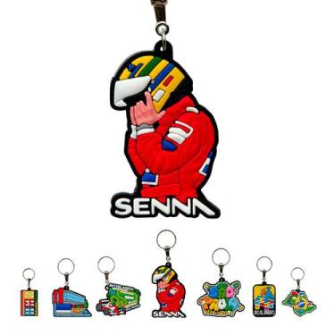 Imagem de Chaveiro de Borracha Souvenir F1 Corrida Piloto Ayrton Senna - Portal 