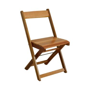 Imagem de Cadeira de Madeira Dobrável para Bar Restaurante Área Gourmet Design Moderno Prática - Natural