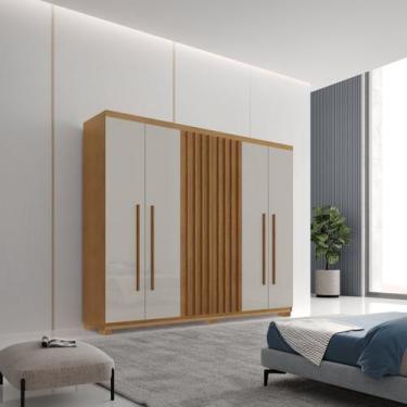 Imagem de Guarda-Roupa 6 Portas 2 Gavetas com Pés MDF Logan - Rufato