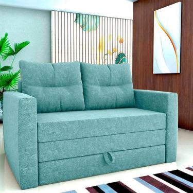 Imagem de Sofá Cama 2 Lugares casal 1,50 mts Bouclê Luma Matrix, BOUCLE AZUL