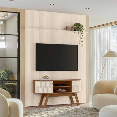 Imagem de Conjunto Painel e Rack de TV New Silverstone 179cm Linha Arco Madetec 