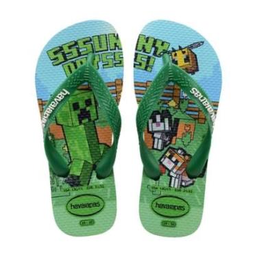 Imagem de Chinelo Havaianas Infantil Minecraft Original Estampa Oficial-Masculino