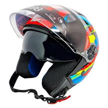 Imagem de Capacete Aberto FW3 X Open UP Fox Com óculos escuro Interno, Laranja/A