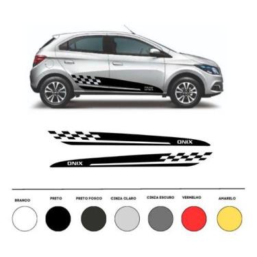 Imagem de Kit 2 Adesivo Lateral Carro Onix Chevrolet Faixa Em Vinil - onl