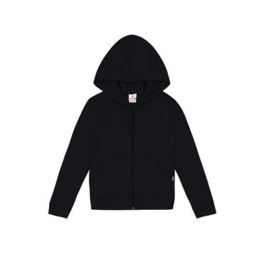 Imagem de Jaqueta básica infantil menina em moletom Brandili, 2, Preto
