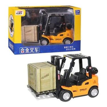 Imagem de Miniatura Empilhadeira Carro Metal Veículo De Construção - generica