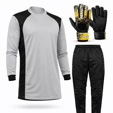 Imagem de Kit Goleiro Juvenil Camisa + Calça Acolchoada + Luva De Goleiro Penalty-Unissex