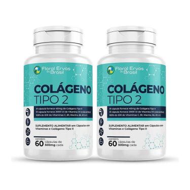 Imagem de Kit 2 Colágeno Tipo II com Mix de Vitaminas 2x60 cps Floral Ervas do Brasil-Unissex