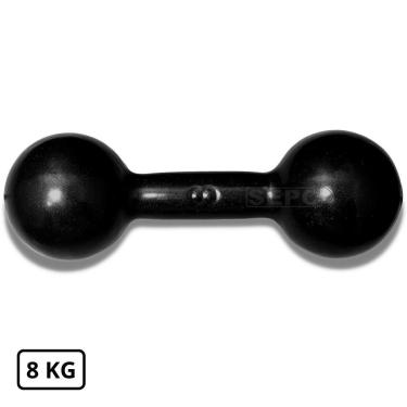 Imagem de Halter Redondo Bola Emborrachado 8 Kg Preto-Unissex