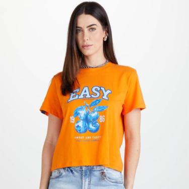 Imagem de Camiseta Easy Lança Perfume Estampada Ve25 Laranja Feminino, M