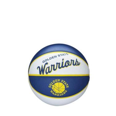 Imagem de Mini Bola De Basquete Infantil Wilson Golden State NBA Team, 3, Azul, 