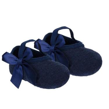Imagem de Meia Sapatilha Festa Bebê Menina Tamanho 16 a 20 - Pimpolho Baby, Azul