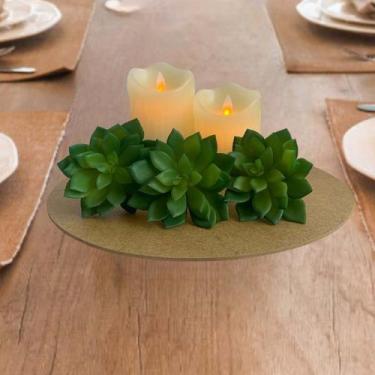 Imagem de Conjunto 3 Planta Suculenta Artificial Echeveria Decorativa Premium - 